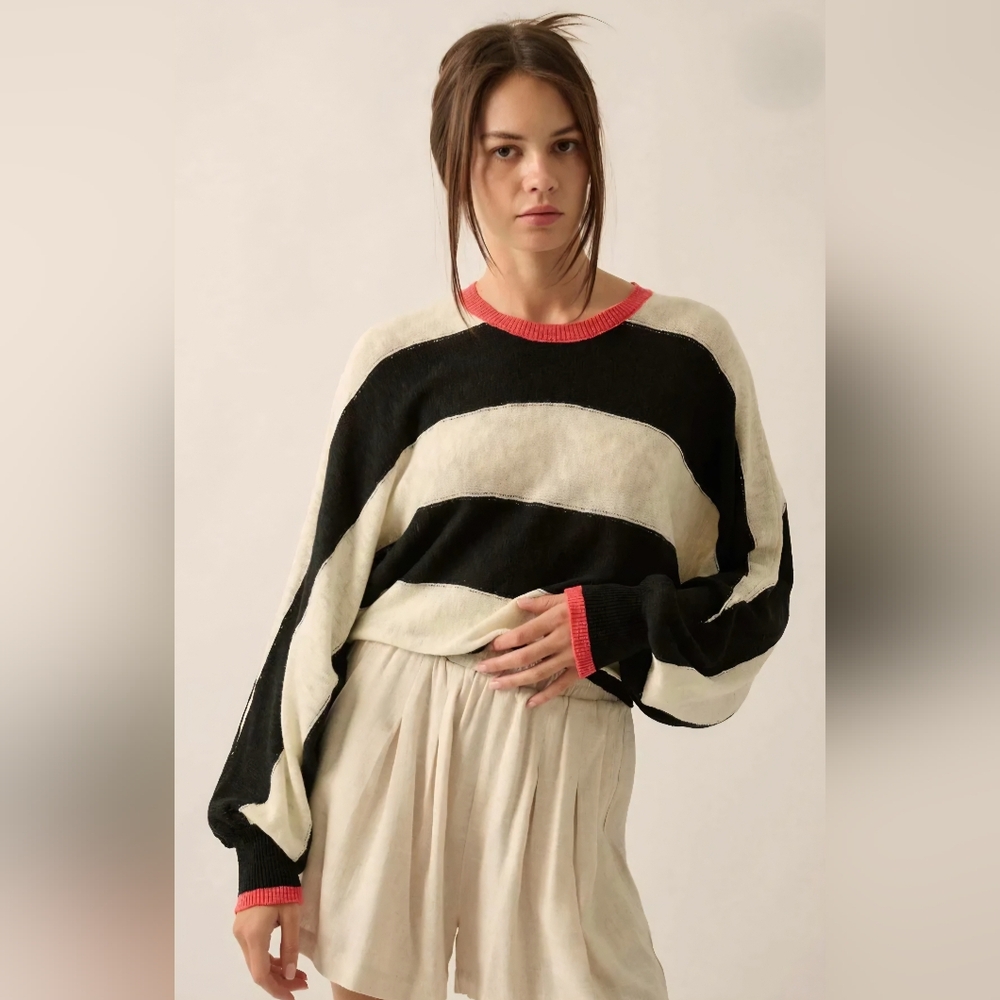 NWT Promesa Striped Slub Knit Sweater